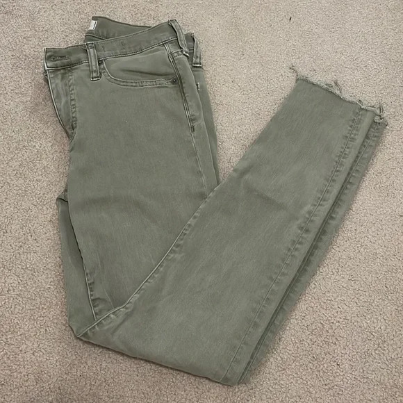 Madewell 9” high rise skinny green khaki size 25 - Picture 1 of 1